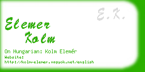 elemer kolm business card
