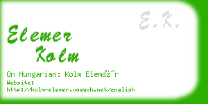 elemer kolm business card